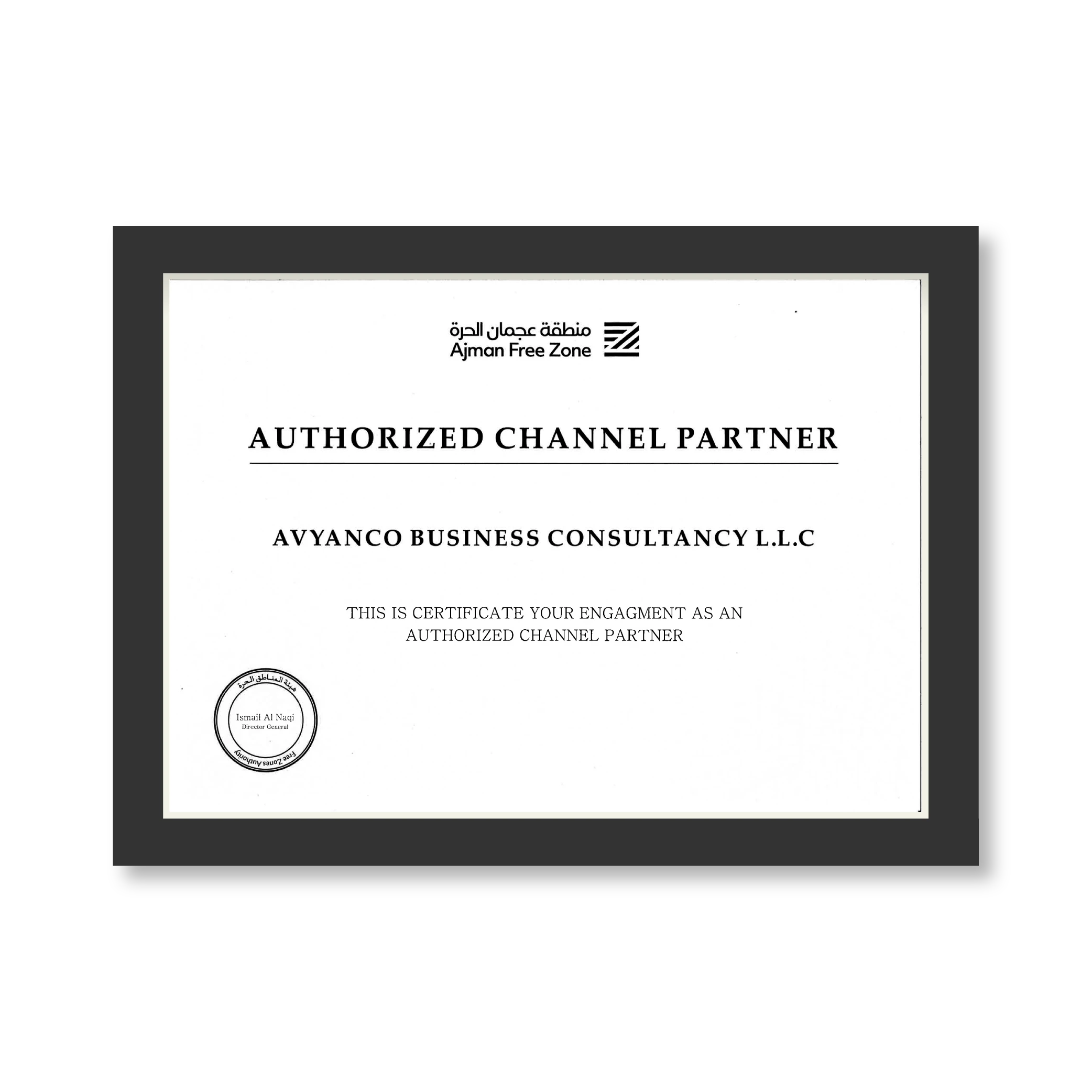 Ajman Free Zone — Authorised Channel Partner awarded to Avyanco