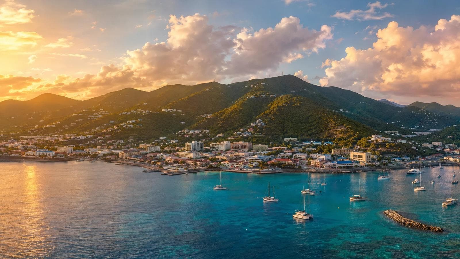British Virgin Islands Tortola at golden hour